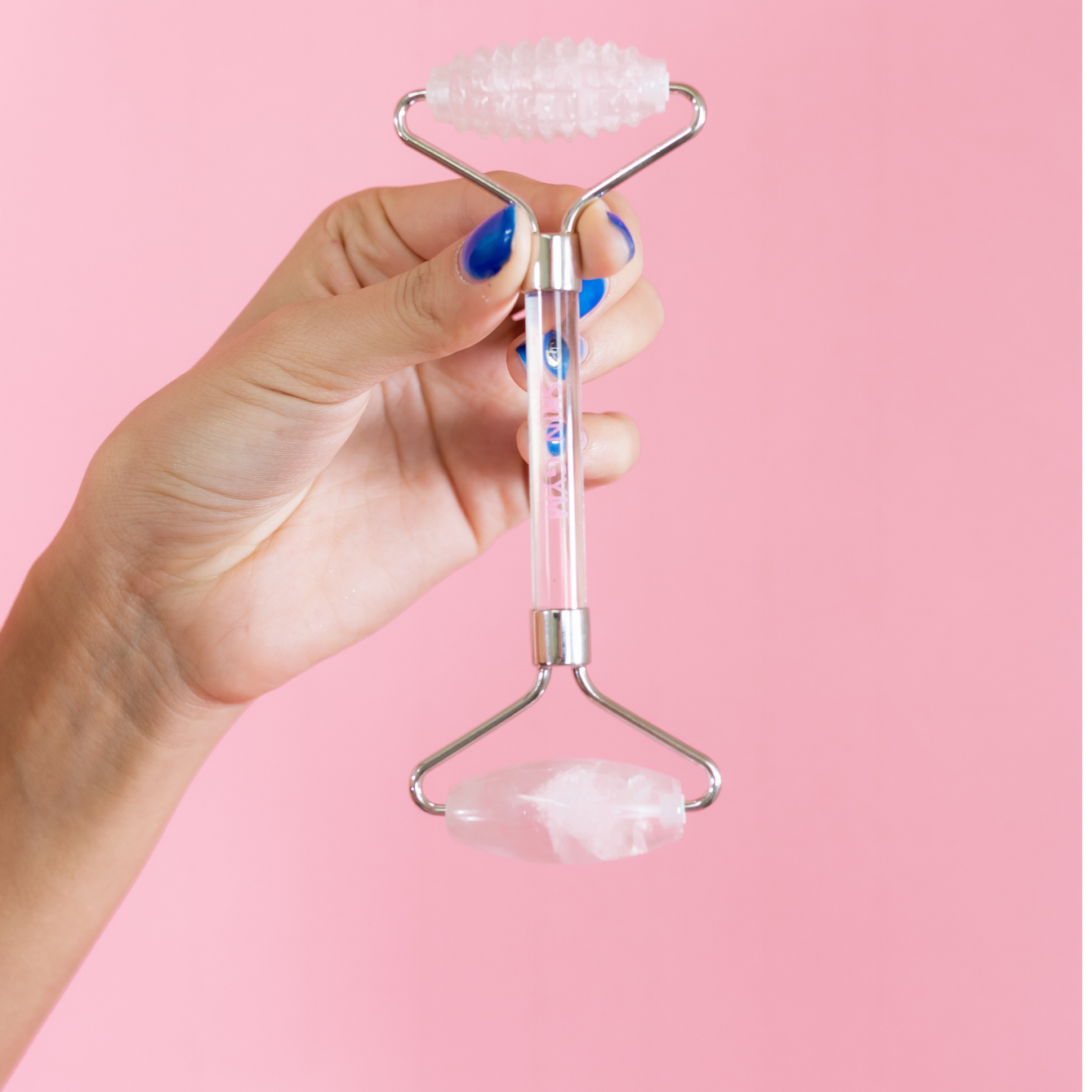 Rose Quartz 2D Texturized and Smooth Facial Roller
