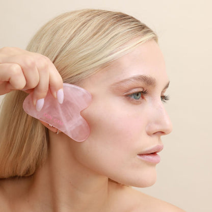 Rose Quartz Crystal Sculpty Heart Gua Sha Tool