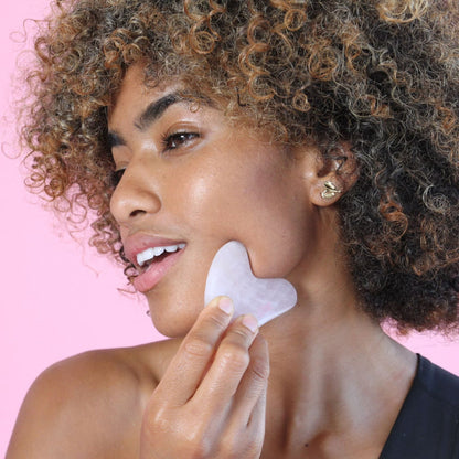 Rose Quartz Crystal Sculpty Heart Gua Sha Tool