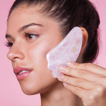 Rose Quartz Gua Sha Crystal Sculpty Tool