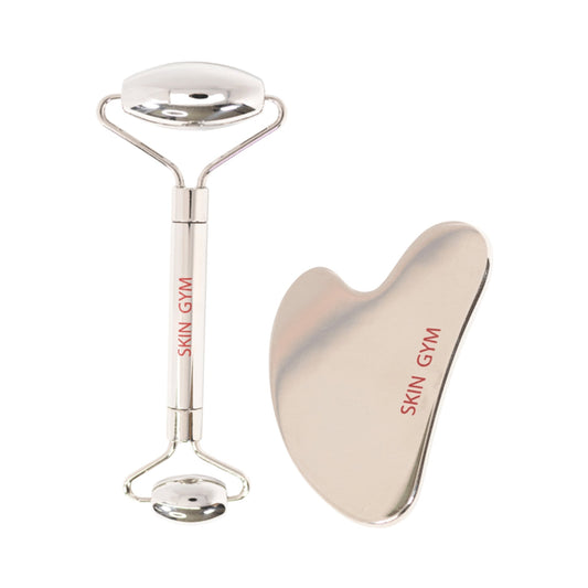 Cryo Stainless Steel Roller + Gua Sha Workout Set