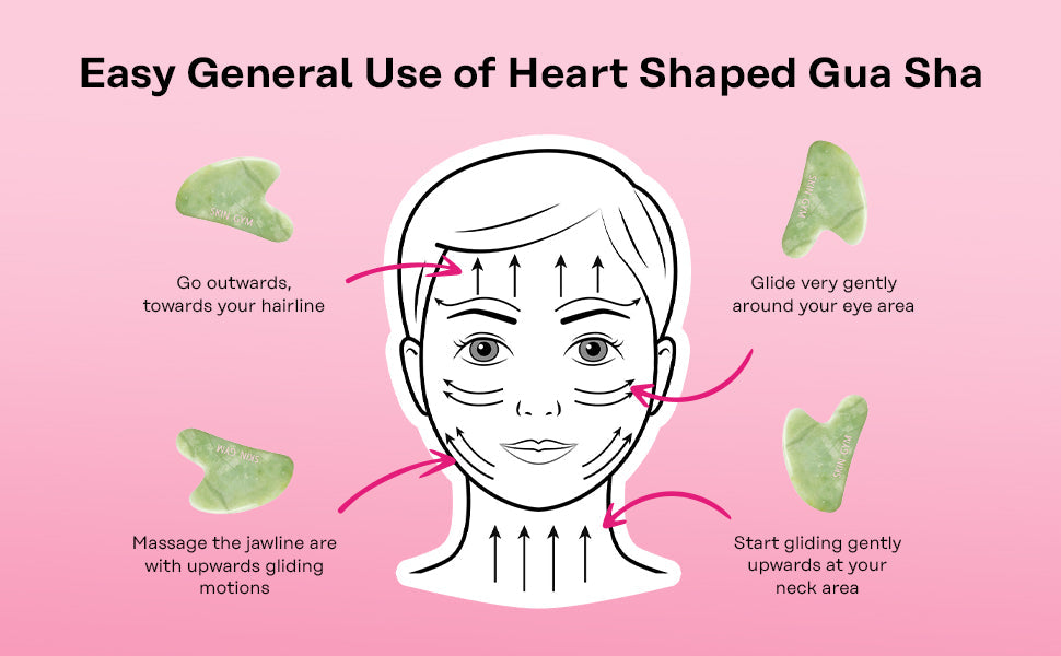 Jade Sculpty Heart Gua Sha Tool