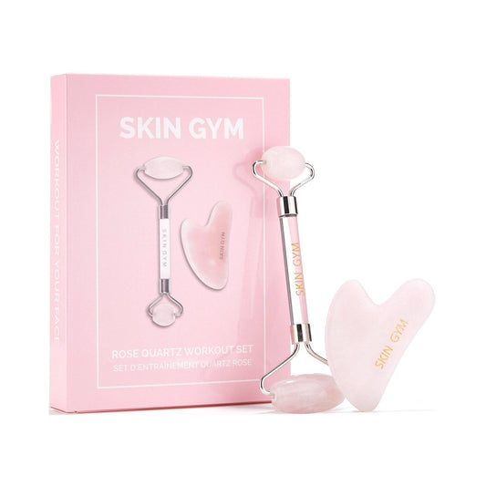 Rose Quartz Workout Roller and Gua Sha Set