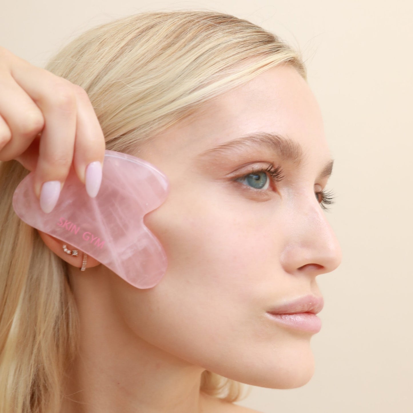 Rose Quartz Workout Roller and Gua Sha Set